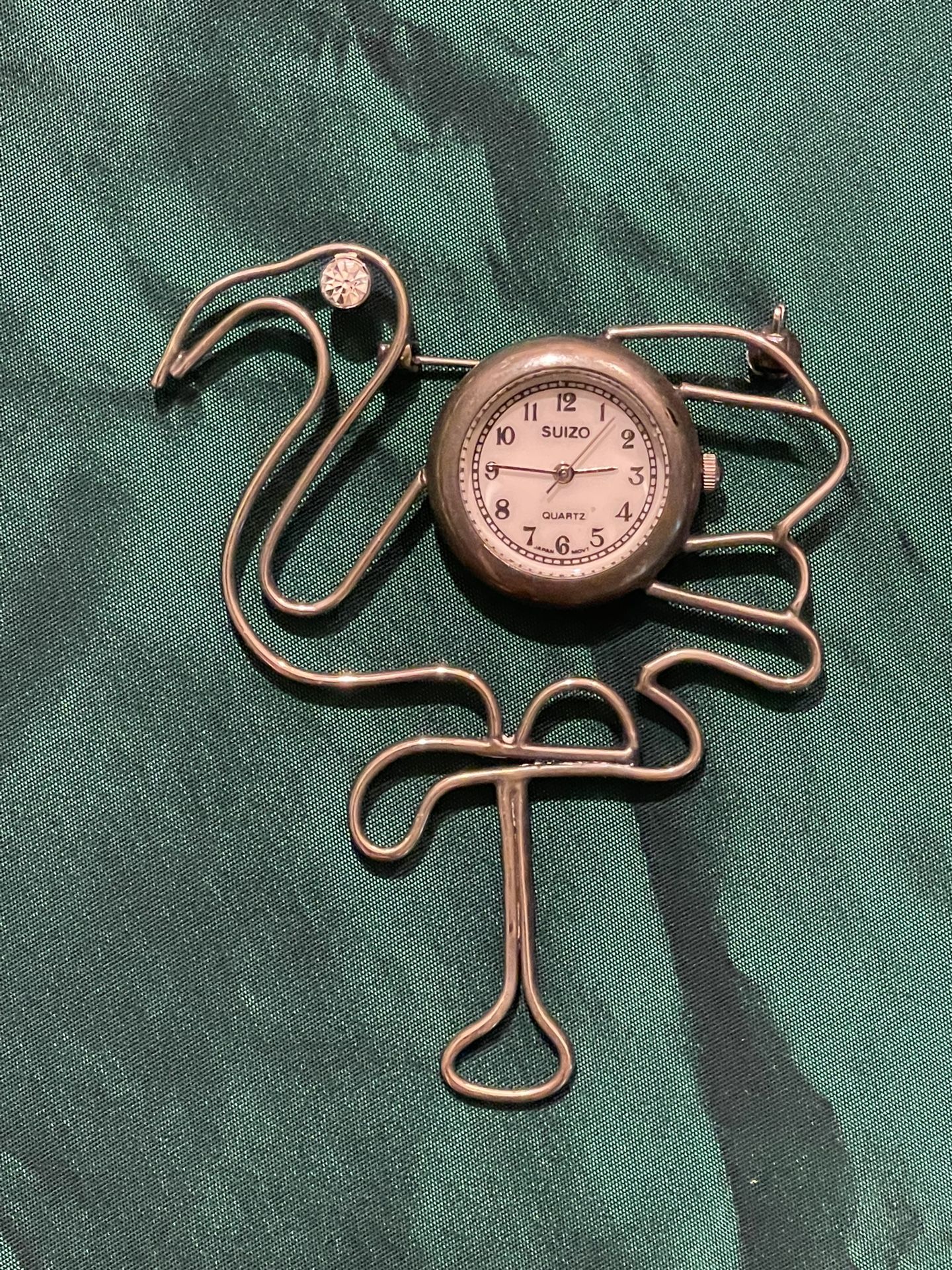 Vintage Rare Find Flamingo Watch Pin Brooch