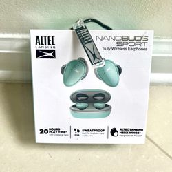 NEW Altec Lansing NanoBuds Sport True Wireless In Ear Earbuds - Mint Green !