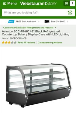 New Avantco CounterTop Refrigerated Display Case Bakery Case