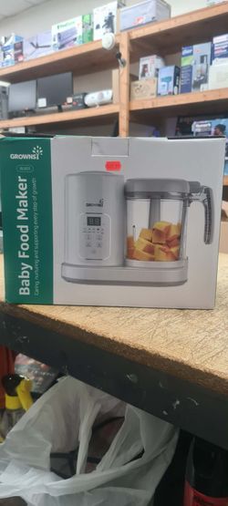Grownsy Baby Food Maker with Steam Basket, One Step Baby Food Processor Steamer Puree Blender Grinder Mills Machine, Auto Cooking Grinding and Sterili