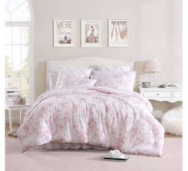 Twin Comforter Bedspread Bedding Pink White Reversible