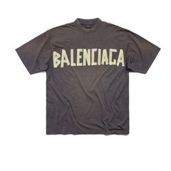 Balenciaga Men Type Vintage Effect Cotton T shirt Washed 