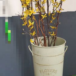 Vase Farmhouse Style Flowers And Lights Included