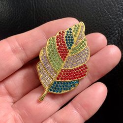 Gold Leaf Brooch 2.25”x1.25”