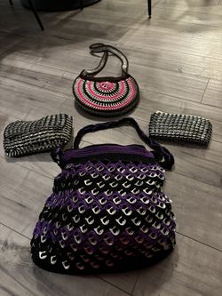 New Purses Upcycled Crocheted And Soda Pop Tabs