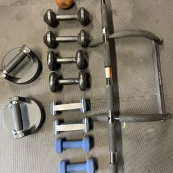 Dumbbells/ Over Door Bar 25 Dollars 