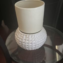 New Ceramic Pots, One Beige, And One White