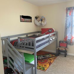 LOFT BED WITH STORAGE-GREAT CONDITION