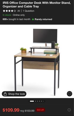 Small Computer Desk with Monitor Stand