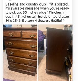 Dresser. Baseline and country club. Read description.
