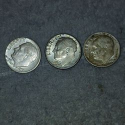 3 SILVER DIMES 
