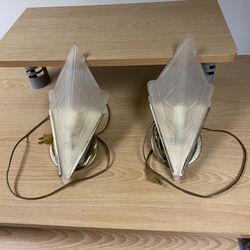 Vintage Art Deco Style Brass Wall Sconces