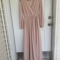 Lulu's Wondrous Water Lilies Blush Maxi Dress Size S