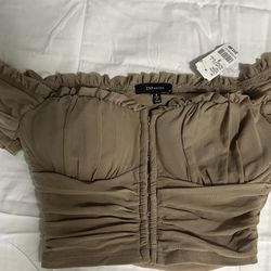 New Brown Crop Top- SMALL 