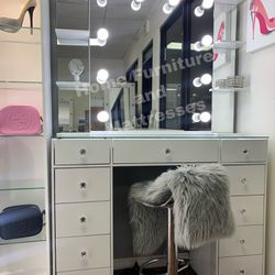Vanity Set Hollywood Mirror LED Lights Makeup Table✨New
