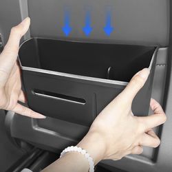 Backseat Organizer for Tesla Model 3 Model Y 2024 2023 2022 2021, Seat Back TPE Organizer with Tissue Bin Cup Drink Holder Trash Can for Tesla Model 3