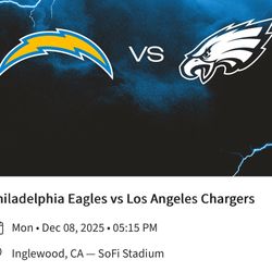 Chargers VS Eagles PRIME TIME MNF 12/8/25 