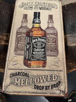 Jack Daniels Tin Sign - Charcoal Mellowed Drop by Drop, Bar Decor