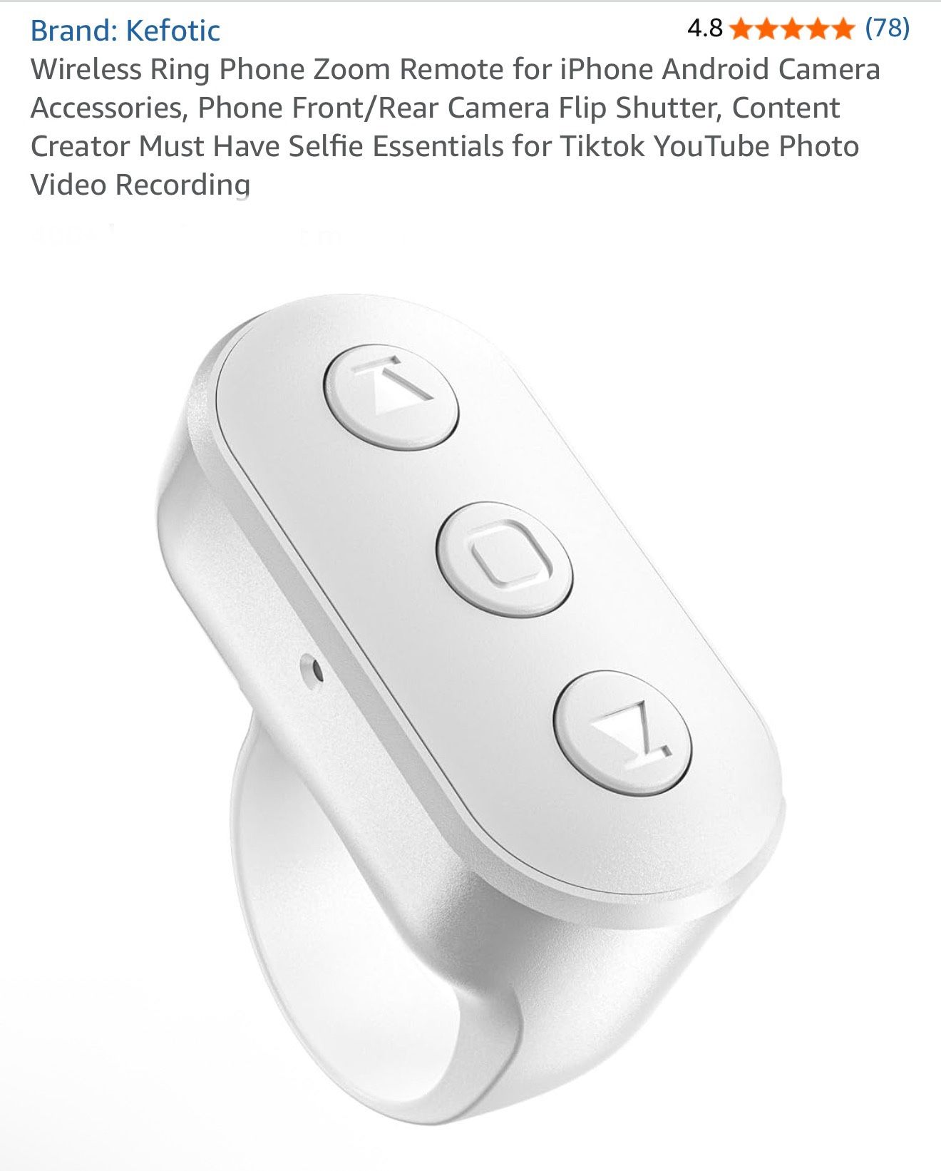 New Wireless Ring Phone Zoom Remote for iPhone Android Camera Accessories