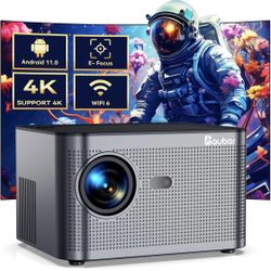 Smart Projector Projector with Wifi and Bluetooth 5.2 Support 4k Native 1080p