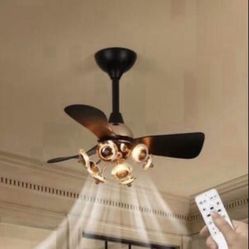 28 in. Smart Indoor Black Gold Acrylic Flower Low Profile Integrated LED Semi Flush Mount Ceiling Fan with Mute Remote