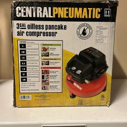 NEW CENTRAL PNEUMATIC 3 Gallon 1/3 HP 100 PSI Oil-Free Pancake Air Compressor 61615 - $100 OBO