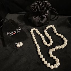 Cultured Pearl Necklace & Earrings-NEW