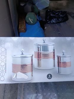 Celebrations. Three piece canister set