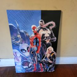 Marvel Spiderman And Friends  Canvas Wall Art 36.5x24