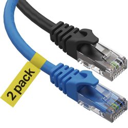 CAT6 Ethernet NETWORK CABLE (12 ft) 2 Pack 