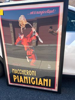 Huge Framed Vintage Italian Pasta Poster (58"x41") -
