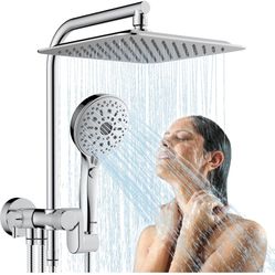 10 Inch Rainfall Shower Head with Handheld Spray Combo