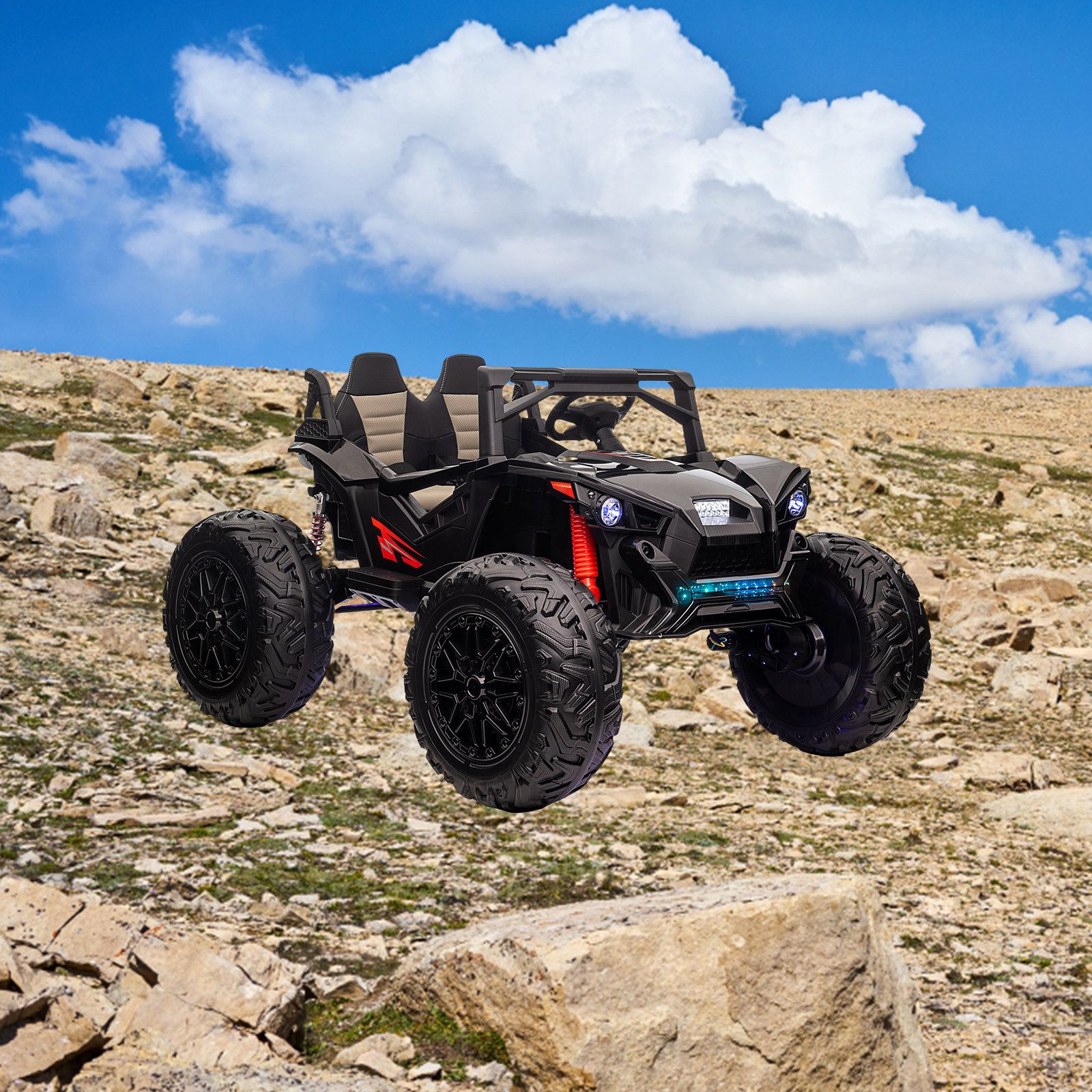 Yesurprise 24 Volt 2 Seater All-Terrain Vehicles Battery Powered Ride On with Remote Control (Set of 2)
