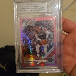 2008-09 RUSSELL WESTBROOK Game Used Jersey Patch BGS 2019-20 Optic Basketball