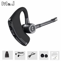 New never used M&J V8s Voice Control Business Bluetooth Headset Handsfree Wireless Headphones For Drive Noise Cancelling For Iphone Android