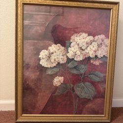 Framed Floral Artwork 25.5”x31”