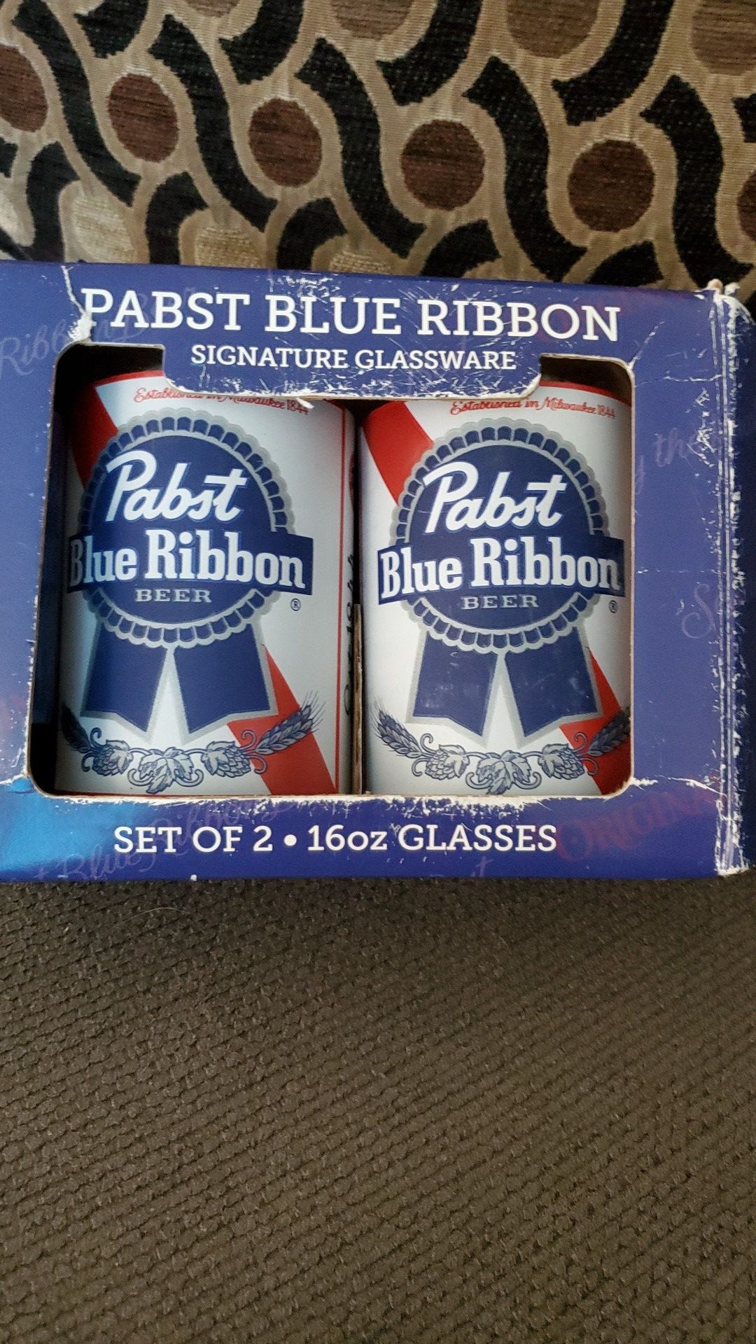 Pabst Blue Ribbon glassware
