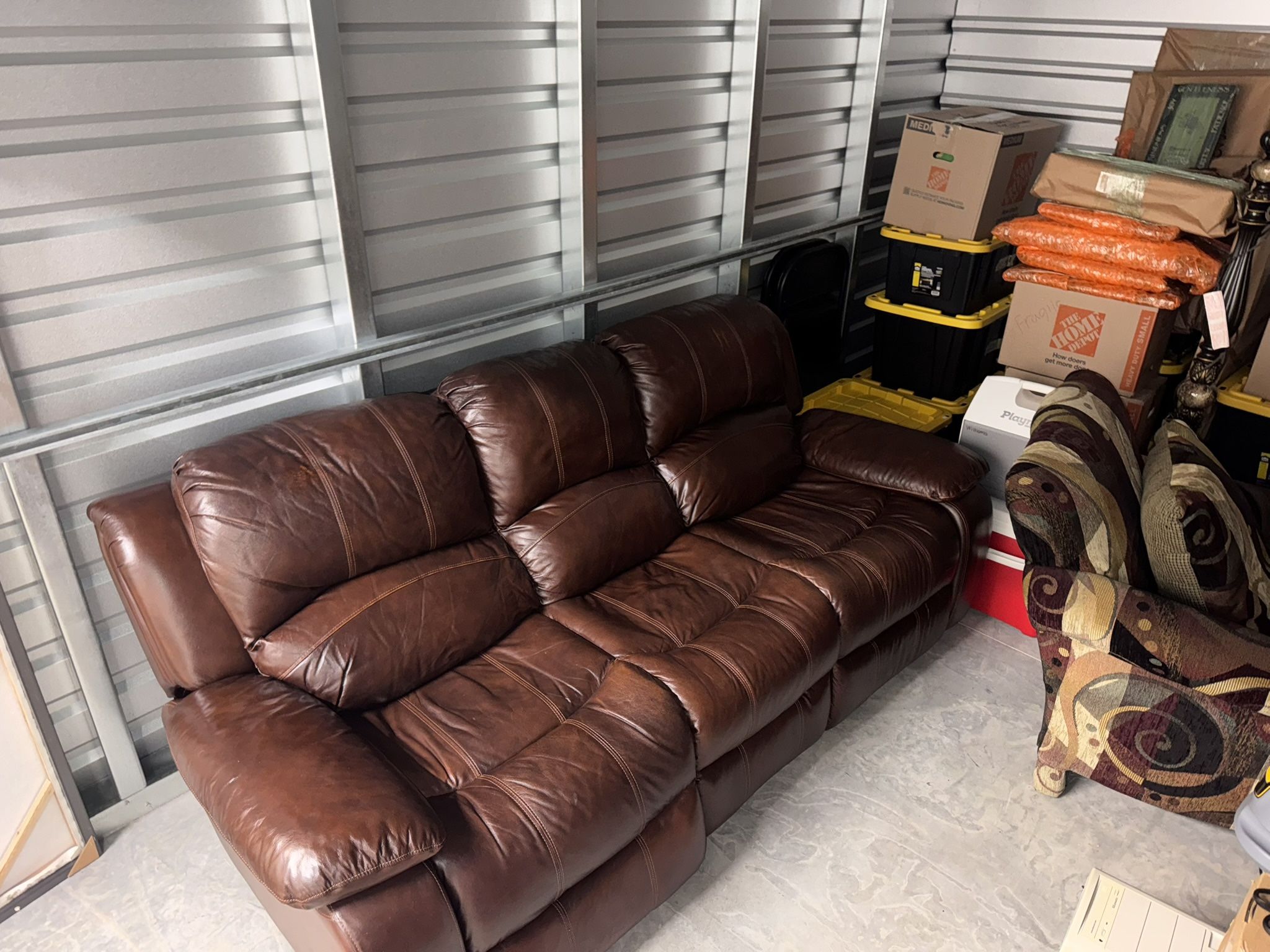 Leather Reclining Sofa