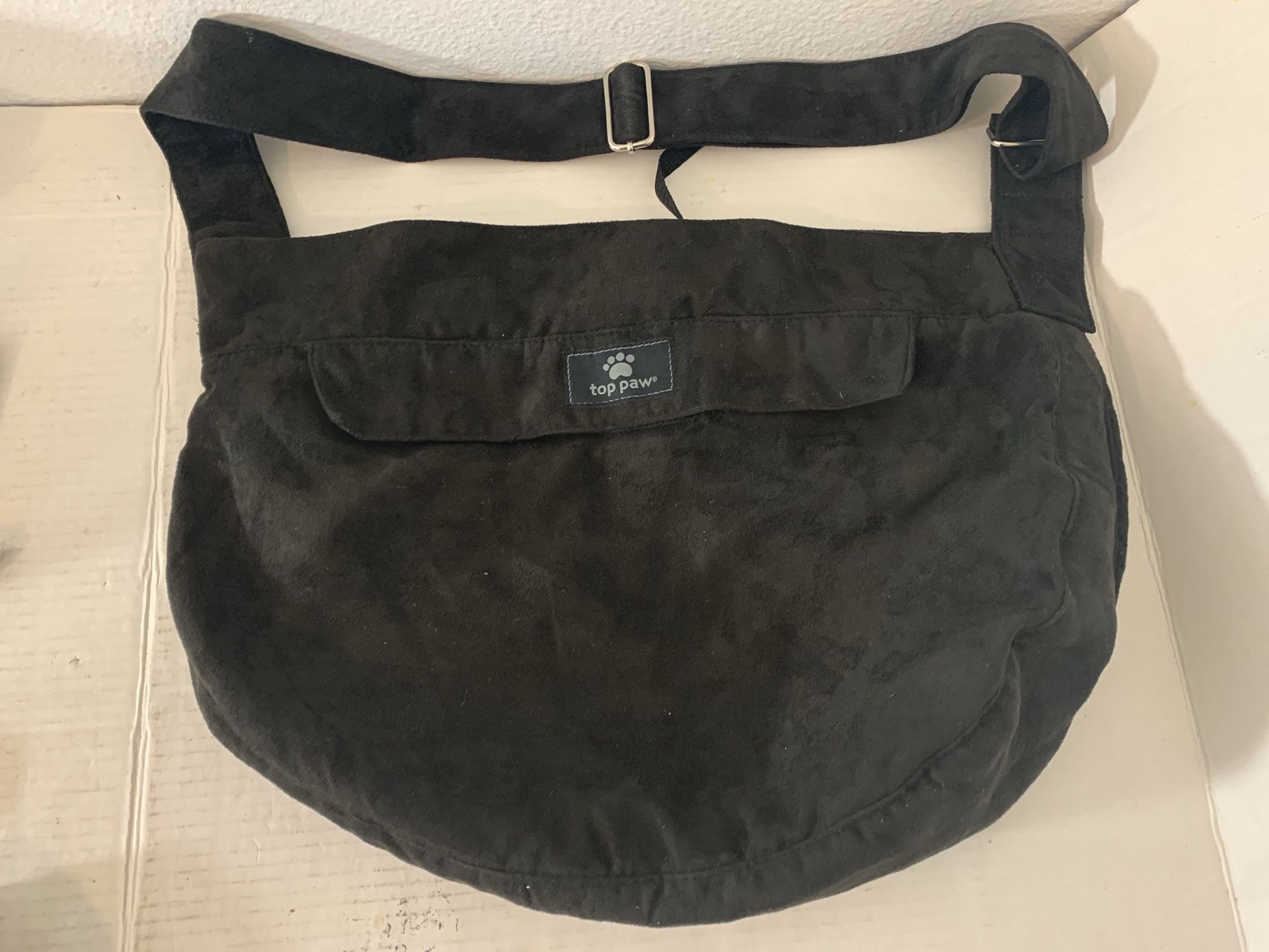 Top Paw Small Pet Carrier Sling with Outer Pocket Black
