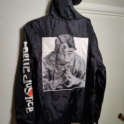 Tupac Poetic justice Windbreaker Jacket Size Large