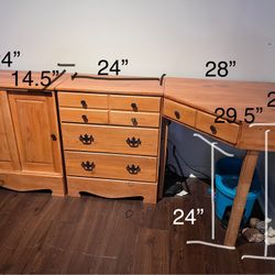 Solid Wood Modular Desk 
