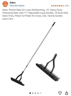 Thatch Rake for Lawn Dethatching,