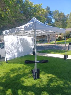 10x10 canopy with back wall and 4 velcro sand bags