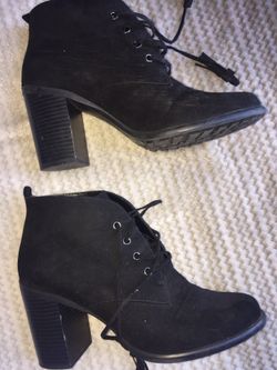 Black heel booties