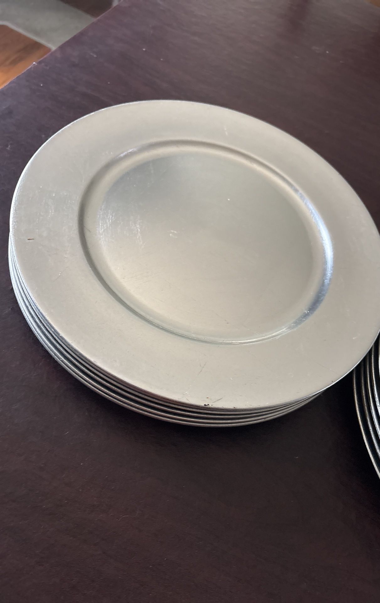1 Dozen Silver Charger Plates