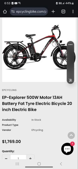 Ep fat tire electric bike 