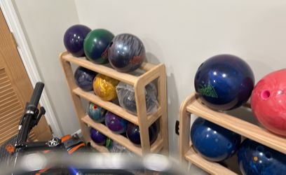 14lb Bowling balls and Racks