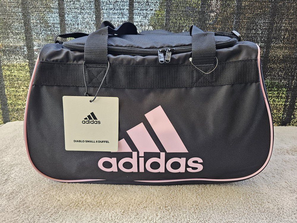 Adidas Diablo Small II Hex Solid Duffel Gym Practice Shoulder Bag ( Pink/Black )