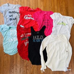 8 Pack Motherhood Maternity Medium Assorted Maternity Shirts & Sweater; Multiple Colors, Sleeve Lengths, Themes, & Designs