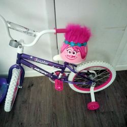 Girls Bike And Trolls Helmet Read Description Below